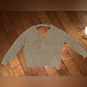 Olive green twist back sweater